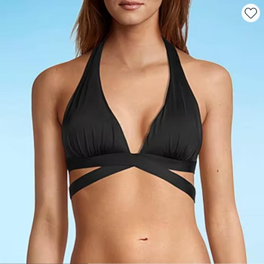 Mynah Bikini Halter Swimsuit Top Black Size XS
